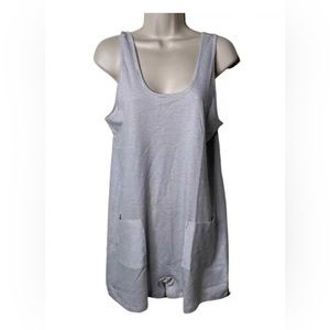 Lunya Cooldown Pima Sleeveless Romper - Tranquil White / Immersed Black